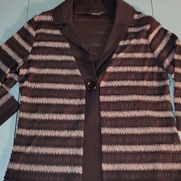 Autonomy black jacket,  size‎ large. 3/4 sleeve. Light weight. Fall wardrobe. - Picture 1 of 12